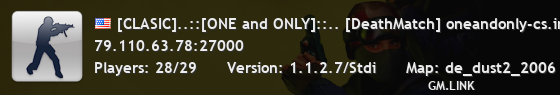 [CLASIC]..::[ONE and ONLY]::.. [DeathMatch] oneandonly-cs.info