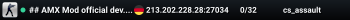 ## AMX Mod official dev. server #5 (b8-RG) ## http://amxmod.net