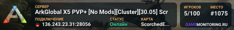 ArkGlobal X5 PVP+ [No Mods][Cluster][30.05] Scr