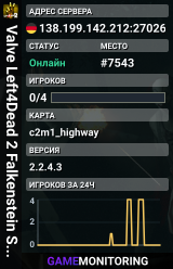 Valve Left4Dead 2 Falkenstein Server (srcds1003-fsn-hetz.421.12