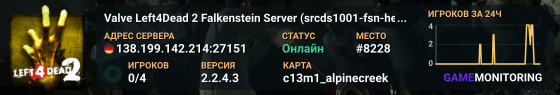 Valve Left4Dead 2 Falkenstein Server (srcds1001-fsn-hetz.421.13