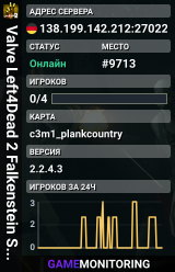Valve Left4Dead 2 Falkenstein Server (srcds1003-fsn-hetz.421.8)