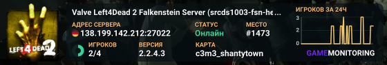 Valve Left4Dead 2 Falkenstein Server (srcds1003-fsn-hetz.421.8)
