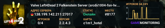 Valve Left4Dead 2 Falkenstein Server (srcds1004-fsn-hetz.421.3)