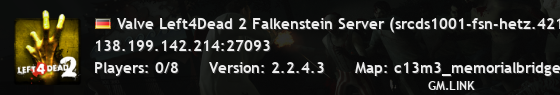 Valve Left4Dead 2 Falkenstein Server (srcds1001-fsn-hetz.421.79