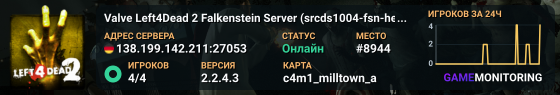Valve Left4Dead 2 Falkenstein Server (srcds1004-fsn-hetz.421.39