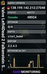 Valve Left4Dead 2 Falkenstein Server (srcds1003-fsn-hetz.421.34