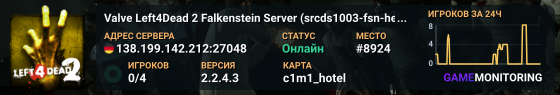 Valve Left4Dead 2 Falkenstein Server (srcds1003-fsn-hetz.421.34