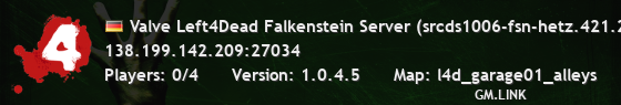 Valve Left4Dead Falkenstein Server (srcds1006-fsn-hetz.421.20)