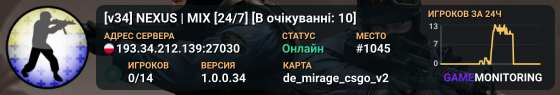 [v34] NEXUS | MIX [24/7] [В очікуванні: 10]