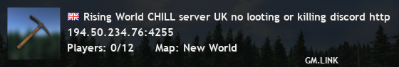 Rising World CHILL server UK no looting or killing discord http