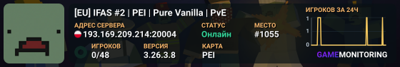 [EU] IFAS #2 | PEI | Pure Vanilla | PvE
