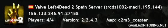 Valve Left4Dead 2 Spain Server (srcds1002-mad1.195.144)