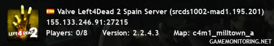 Valve Left4Dead 2 Spain Server (srcds1002-mad1.195.201)