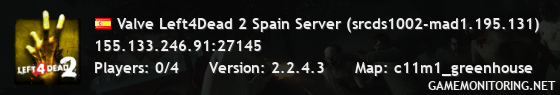 Valve Left4Dead 2 Spain Server (srcds1002-mad1.195.131)