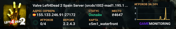Valve Left4Dead 2 Spain Server (srcds1002-mad1.195.158)