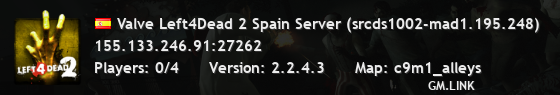 Valve Left4Dead 2 Spain Server (srcds1002-mad1.195.248)