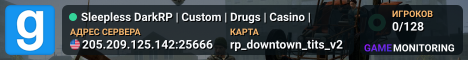 💀 Sleepless DarkRP | Custom ⚡ | Drugs 💊 | Casino 💰 |