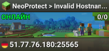 NeoProtect > Invalid Hostname! Visit us: https://neoprotect.net