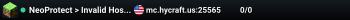 NeoProtect > Invalid Hostname! Visit us: https://neoprotect.net