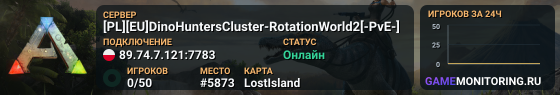[PL][EU]DinoHuntersCluster-RotationWorld2[-PvE-]