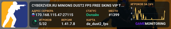 CYBERZVER.RU ★ MINIONS DUST2 FPS ★ FREE SKINS ★ VIP TEST