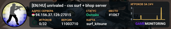 [EN/HU] unrivaled - css surf + bhop server