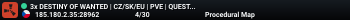 3x DESTINY OF WANTED | CZ/SK/EU | PVE | QUESTS | SKILLS | EVENT