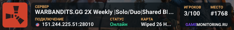 WARBANDITS.GG 2X Weekly |Solo/Duo|Shared BPs| Just Wiped