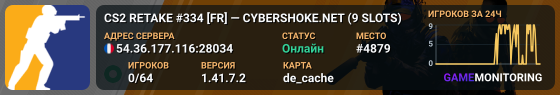 CS2 RETAKE #334 [FR] — CYBERSHOKE.NET (9 SLOTS)