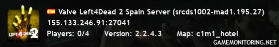 Valve Left4Dead 2 Spain Server (srcds1002-mad1.195.27)