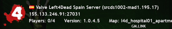 Valve Left4Dead Spain Server (srcds1002-mad1.195.17)