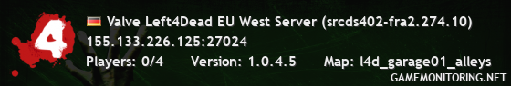 Valve Left4Dead EU West Server (srcds402-fra2.274.10)