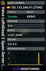 Valve Left4Dead 2 Spain Server (srcds1002-mad1.195.28)