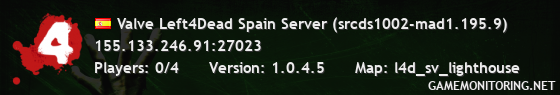 Valve Left4Dead Spain Server (srcds1002-mad1.195.9)