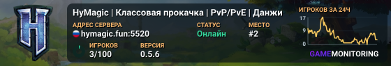 HyMagic  | Классовая прокачка | PvP/PvE | Данжи