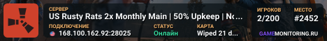US Rusty Rats 2x Monthly Main | 50% Upkeep | No BP Wipe
