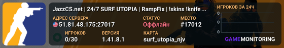 JazzCS.net | 24/7 SURF UTOPIA | RampFix | !skins !knife !gloves