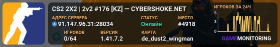 CS2 2X2 | 2v2 #176 [KZ] — CYBERSHOKE.NET