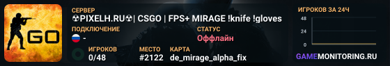 ☢️PIXELH.RU☢️| CSGO | FPS+ MIRAGE !knife !gloves