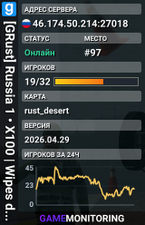 [GRust] Russia 1 • X100 | Wipes daily | Wiped today