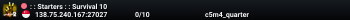 : : Starters : : Survival 10