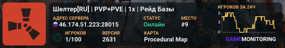 Шелтер[RU] | PVP+PVE | 1x | Рейд Базы