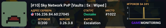 [#10] Sky Network PvP [Vaults | 5x | Wiped ]