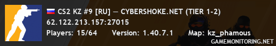 CS2 KZ #9 [RU] — CYBERSHOKE.NET (TIER 1-2)