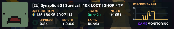 [EU] Synaptic #3 | Survival | 10X LOOT | SHOP / TP