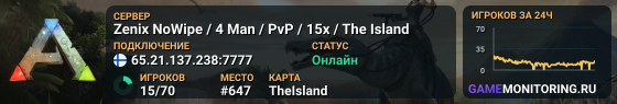 Zenix NoWipe / 4 Man / PvP / 15x / The Island