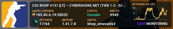 CS2 BHOP #131 [LT] — CYBERSHOKE.NET (TIER 1-2 - EASY, ONLY EM