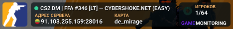 CS2 DM | FFA #346 [LT] — CYBERSHOKE.NET (EASY)