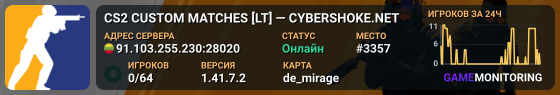 CS2 CUSTOM MATCHES [LT] — CYBERSHOKE.NET